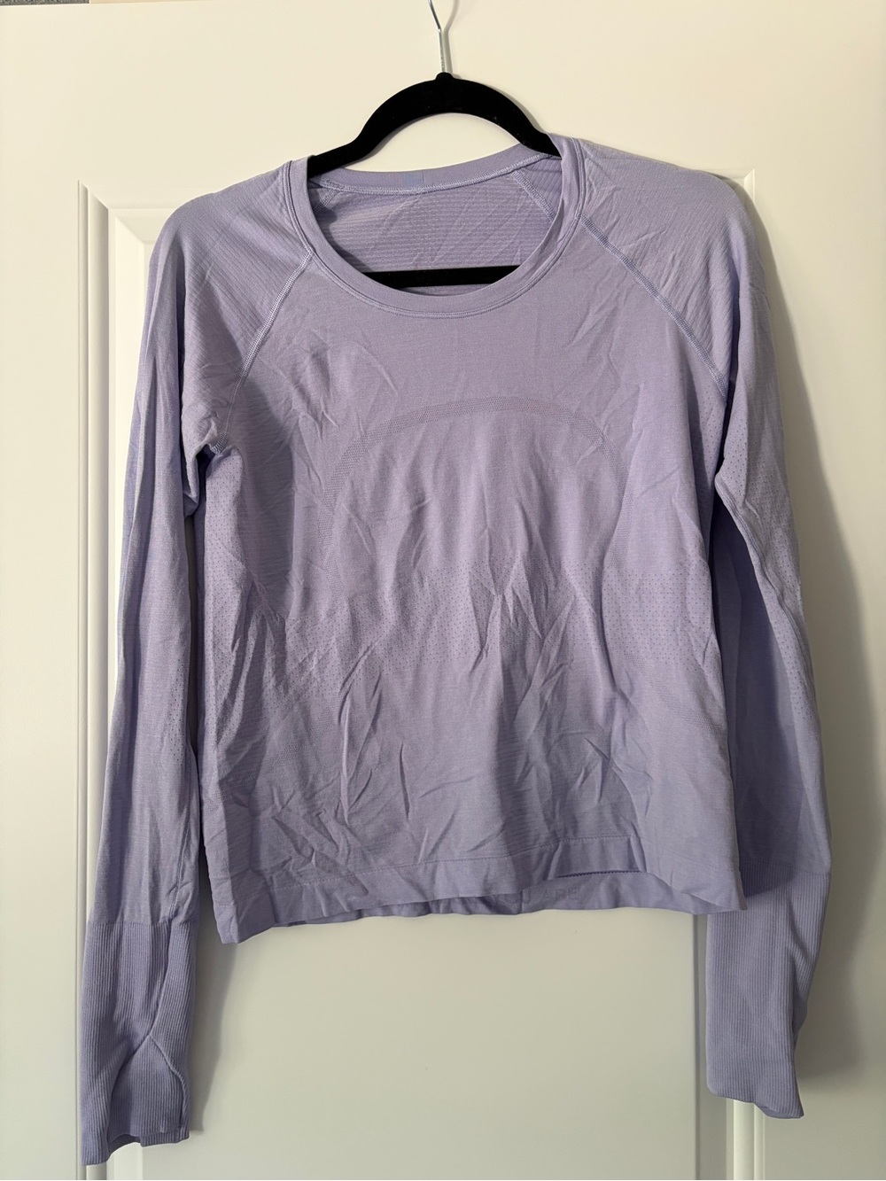lululemon athletica Swiftly Lavender Long Sleeve Crew Neck Top